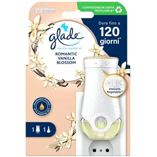 Glade Elektrische Flüssigkeit Raumduft Romantic Vanilla Blossom, bis zu 120 Tage Duft, 1 Diffusor und 1 Nachfüllpackung 20 ml