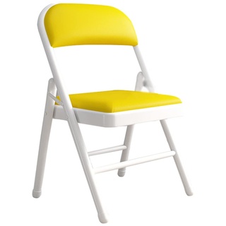 Klappstuhl Klappstuhl Balkon Bequem Vorsitzender Der Büroschulungskonferenz, Klappbarer Esszimmerstuhl Für Den Haushalt, Leichter Schlafsaal-Rückenstuhl, Tragkraft: 200 Kg (Color : White Yellow, S :