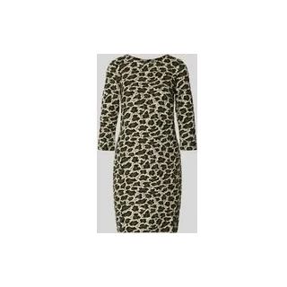 Minikleid mit Animal-Print, Oliv, 44