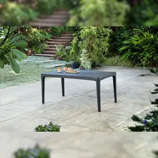 ALLIBERT Girona Gartentisch 160 x 90 x 74 cm Anthrazit/Grau