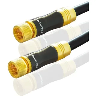 PremiumX Premium X 10m Sat-Kabel – Satelliten-Kabel, Antennenkabel, Koaxialkabel TV Kupfer mit vergoldeten F-Steckern – Gold-Line, Abschirmmaß 135dB, Fern