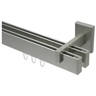 Interdeco Innenlaufgarnitur eckig 2-läufig Ø 14 x 35 mm 200 cm Edelstahl-Optik