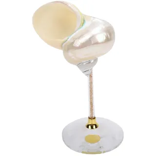 Riuulity Conch Shell Goblet, Handgefertigtes Poliertes Kunstwerk Einzigartige Muschelglas Für Hochzeitsfeierbar mit Kreativem Trinkbecher (WHITE)