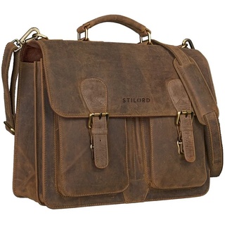 STILORD Aktentasche "Karl" Aktentasche Herren Lehrertasche braun