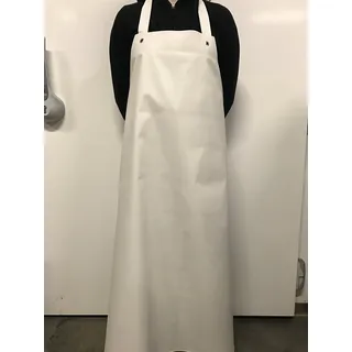 Aprotex Profi Bären Gummi Schürze 125 cm, Metzger, Export, weiß starke Qualität - 125 cm in length
