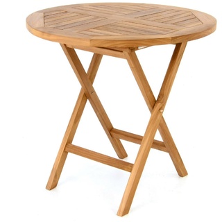 VCM Gartentisch Balkontisch Tisch Holz Teak klappbar behandelt Ø80cm