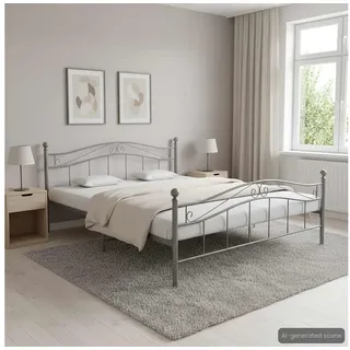 furnicato Bett 160 x 200 cm Grau