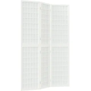 vidaXL 3-tlg. Paravent Japanischer Stil Faltbar 120x170 cm Weiß