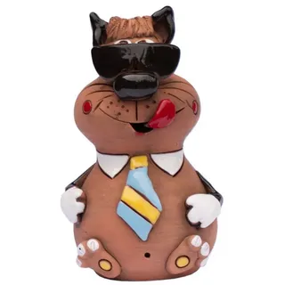 Kaufhaus le petit Tierfigur Gartenstecker Katze Kater Garten Deko Zaunhocker Skulptur Objekt Figur, Dekofigur Dekoskulptur Dekoobjekt Zaunsitzer aus Keramik