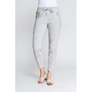 Jogginghose ZHRILL Gr. M, N-Gr, grau (grey) Damen Hosen Freizeithosen mit animalistischem Alloverprint