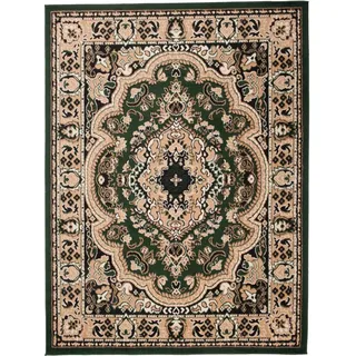 Carpeto Orientteppich Teppich Grün 130 x 190 cm Medaillon Muster Kurzflor Verona Kollektion