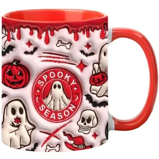 Flaroey 3D-Halloween-Kaffeetasse, Espressotasse Aus Keramik mit, 350 Ml, Gruselige Teetasse für Den Esstisch zu Hause in der Schule, SP-2