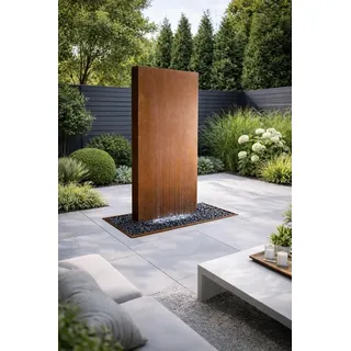 ESTEXO Gartenbrunnen Wasserwand Springbrunnen Komplettset Cortenstahl Brunnen Edelrost