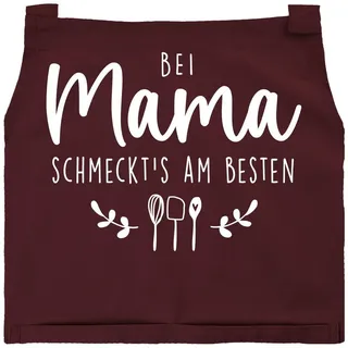 SpecialMe Kochschürze Kochschürze Damen mit Spruch Bei Mama schmeckts am besten rot