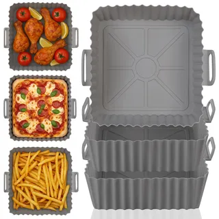 3er-Set Silikonformen für Heißluftfritteusen, wiederverwendbar