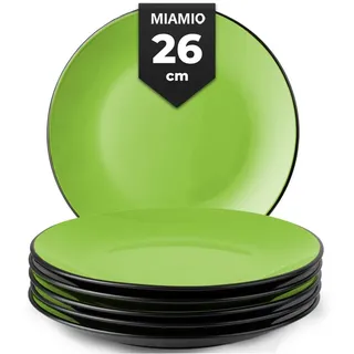 MiaMio Teller Le Papillon große Teller, grün, (6 St), Ø 26 cm, 6-teilig grün Ø 26 cm