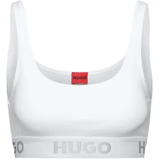 Hugo Damen Bustier - Bralette Sporty Logo, Baumwolle, Logo, einfarbig Weiß XS