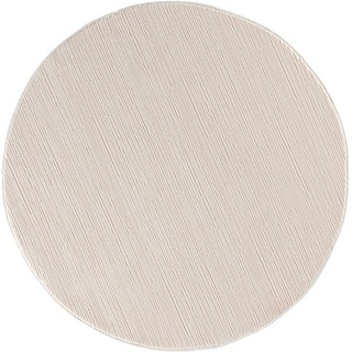 Sehrazat Teppich »Lima«, rund, 10 mm Höhe, Kurzflorteppich mit dezentem Glanz, hochwertige Verarbeitung beige