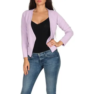 malito more than fashion Jackenblazer malito Damen Blazer ohne Kragen, Sakko im Basic Look, Kurzjacke mit Sweatblazer im Basic-Look lila XXL