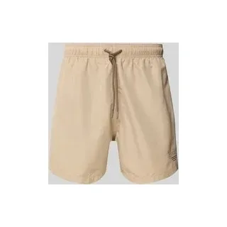 Badehose mit elastischem Bund, Taupe, S