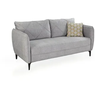 Sofa Novara Stoff Grau 2,5-Sitzer