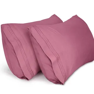 Lirex 2er Pack kissenbezug 50 x 70 cm, Weiche Gebürstete Mikrofaser-Kissenbezüge, Hotelverschluss kopfkissen bezug,Kopfkissenbezug aus weichem Mikrofaser ,Oeko-TEX Zertifiziert (Mauve Rosa)