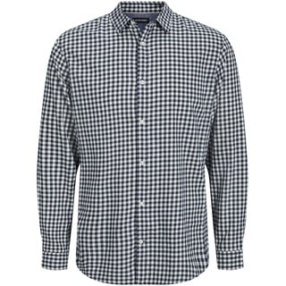JACK&JONES Hemd Slim Fit Business Shirt Weiches Langarm Twill Oberteil aus Baumwolle JJEGINGHAM, Größe Hemd:XL,Farben:Weiß