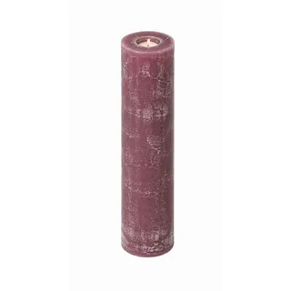 Kopschitz Kerzen Rustic-Kerze Rustic Kerzen Altrosa 30 x 10 cm, mit Teelichteinsatz rosa