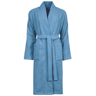 bugatti Damenbademantel Paola Kimono Velours, Kimono, 100% Baumwolle blau