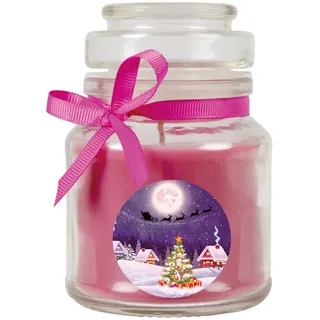 Duftkerze "Weihnachten" im Bonbonglas (mit Deckel), Ideal zur Adventszeit/Weihnachtszeit, viele Motive zur Auswahl
