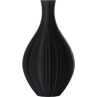 3D Vase Dekovase Alva L 30cm Bodenvase Deko Vase Pampasgras Trockenblumen (Schwarz)