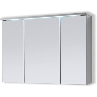 Badmöbel Spiegelschrank DUO 100 mit LED Beleuchtung Grau