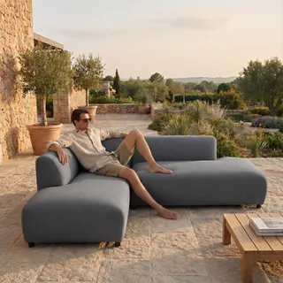 Idimex Calabria Loungesofa dunkelgrau
