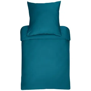 Bassetti Mako-Satin Bettwäsche Uni Bettbezug einzeln 200x200 cm | azur-C3 - blau
