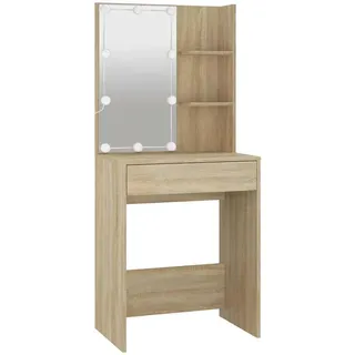 vidaXL Schminktisch mit LED Sonoma-Eiche 60x40x140 cm