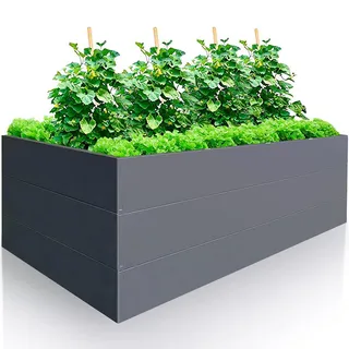 Gartendek Hochbeet Metall 200 x 100 x 63 cm Grau