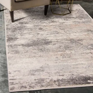 Carpeto Teppich Wohnzimmer 160x220cm Creme Abstrakt Weich Pflegeleicht