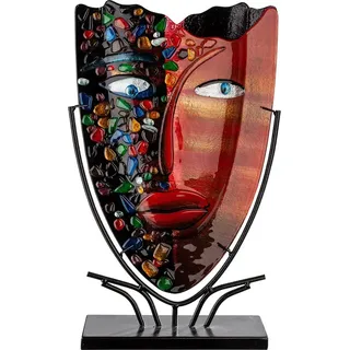 Casablanca by Gilde  Glasart ovale Dekovase Face Visage  H. 49 cm,39929 - Bunt