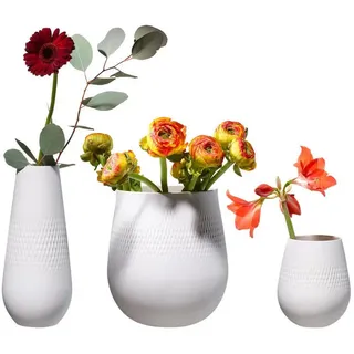 Villeroy & Boch Manufacture Collier Vasen-Set Carré 3-teilig blanc - DS