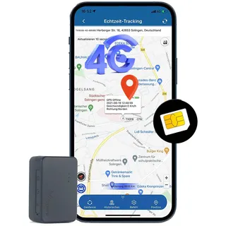 Mini GPS Tracker 4G GPS Ortung Echtzeit Tracking 60 Tage Standby GPS Geräte für Auto, Fahrrad, Motorräder, Koffer, Werkzeug Ortungsgerät mit Magneten - Abonnement erforderlich - Unbegrenzte Entfernung