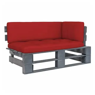vidaXL Garten-Paletten-Ecksofa Holz grau