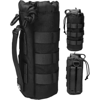 Taktisch Flaschenhalter Molle Flaschenhalter mit Kordelzug Molle Wasserflaschentasche Flaschenhalter Rucksack Tragbarer Wasserbehälter Beutel Tasche für Outdoor-Wandern, Jagd, Camping-Training