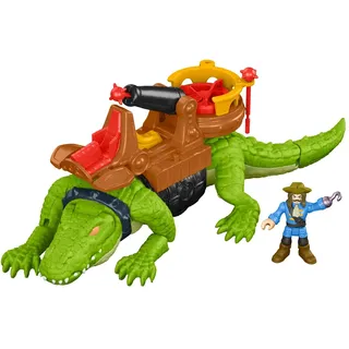 Fisher-Price Imaginext DHH63 - Laufendes Krokodil & Käpt'n Hook, Spielzeug ab 3 Jahren