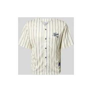 Regular Fit Freizeithemd mit Logo-Stitching, Weiss, XXL