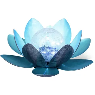 toom Solar-Dekoleuchte Lotus blau 27 x 11 cm