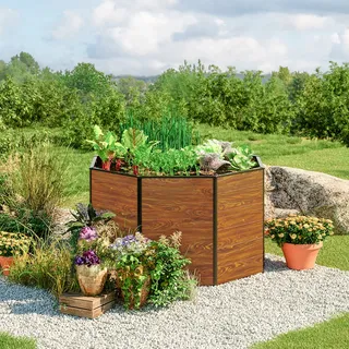 GFP Hobby 120 x 120 x 77 cm Hochbeet, Holzoptik - (GFPV00550)