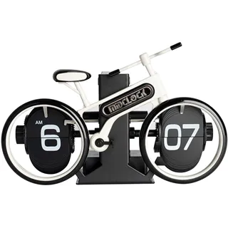 Irishom Fahrrad-Klappuhr für den Schreibtisch, Vintage-Dekor, mechanische Digitale Tischuhr, Fahrrad-Seitenwender, batteriebetrieben, kleine Uhr, Geschenkideen, Coole Dinge für Zuhause