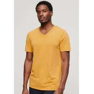 Superdry für Herren. M1011889A Geflammtes V-Ausschnitt-T-Shirt gelb (XL), Lässig, Baumwolle, Kurzarm