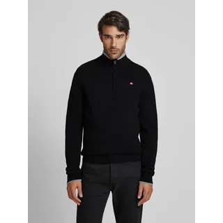 Strickpullover mit Logo-Stitching Modell 'DAIN', Black, XL