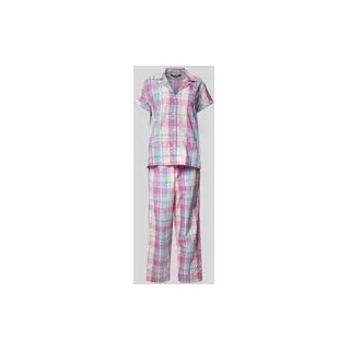 Pyjama mit Logo-Stitching, Pink, L